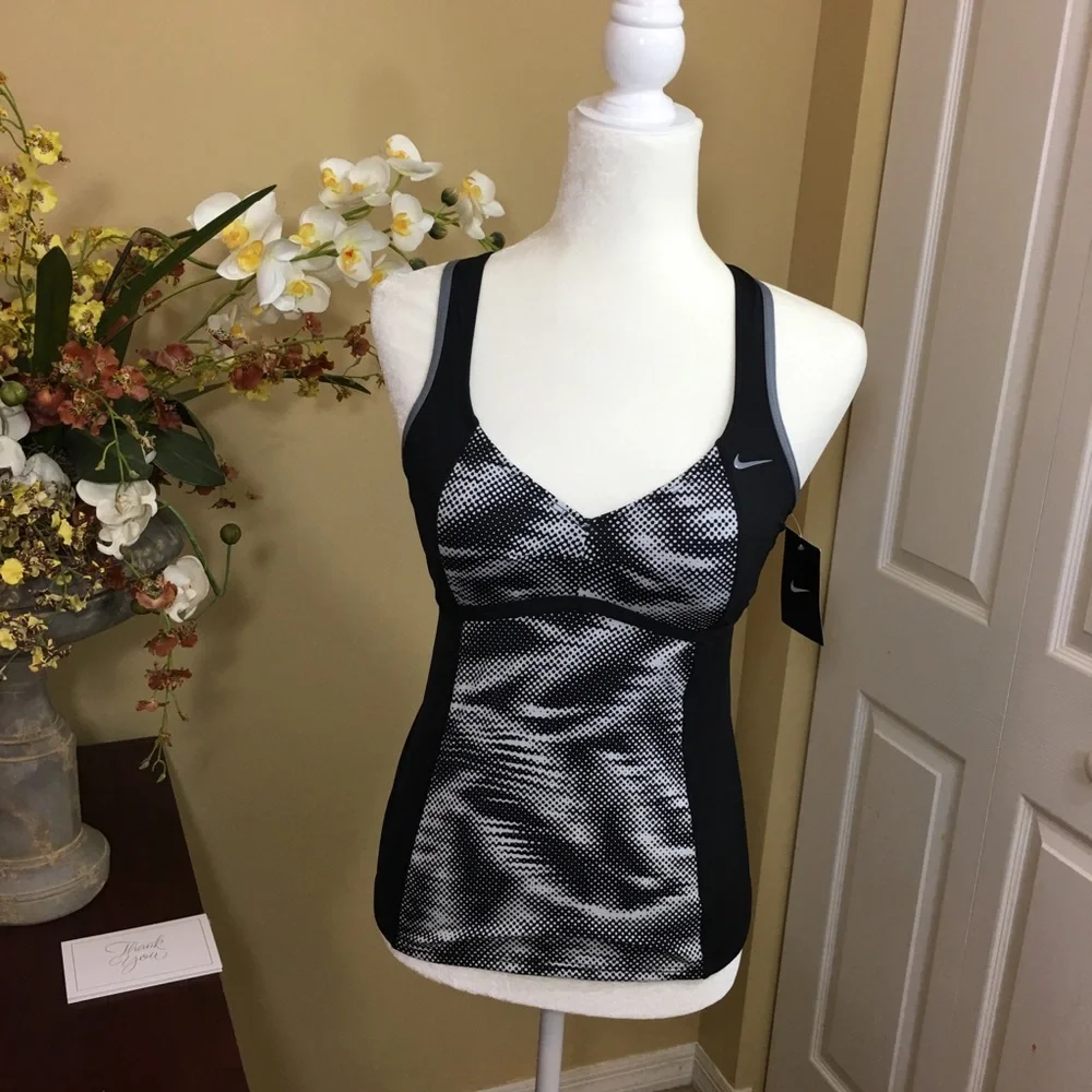 NIKE SOLID & STRIPE‎ TANKINI TOP SIZE S NWT
